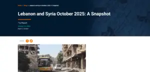 MEI_EDU - Lebanon and Syria October 2025 A Snapshot