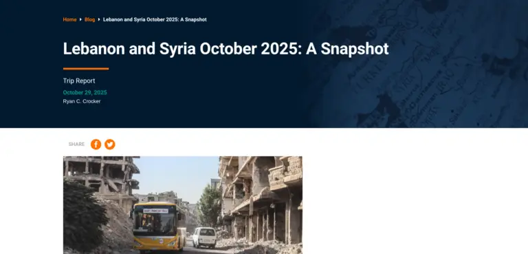 MEI_EDU - Lebanon and Syria October 2025 A Snapshot