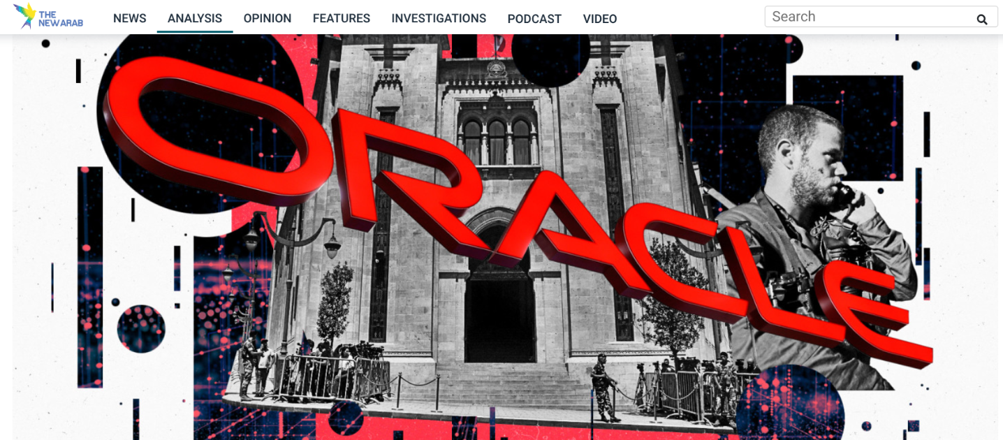 newarab.com : Sécurité et réformes politiques essentielles au redressement du Liban 1 Oracle, Israël et la longue ombre qui plane sur les données du Liban